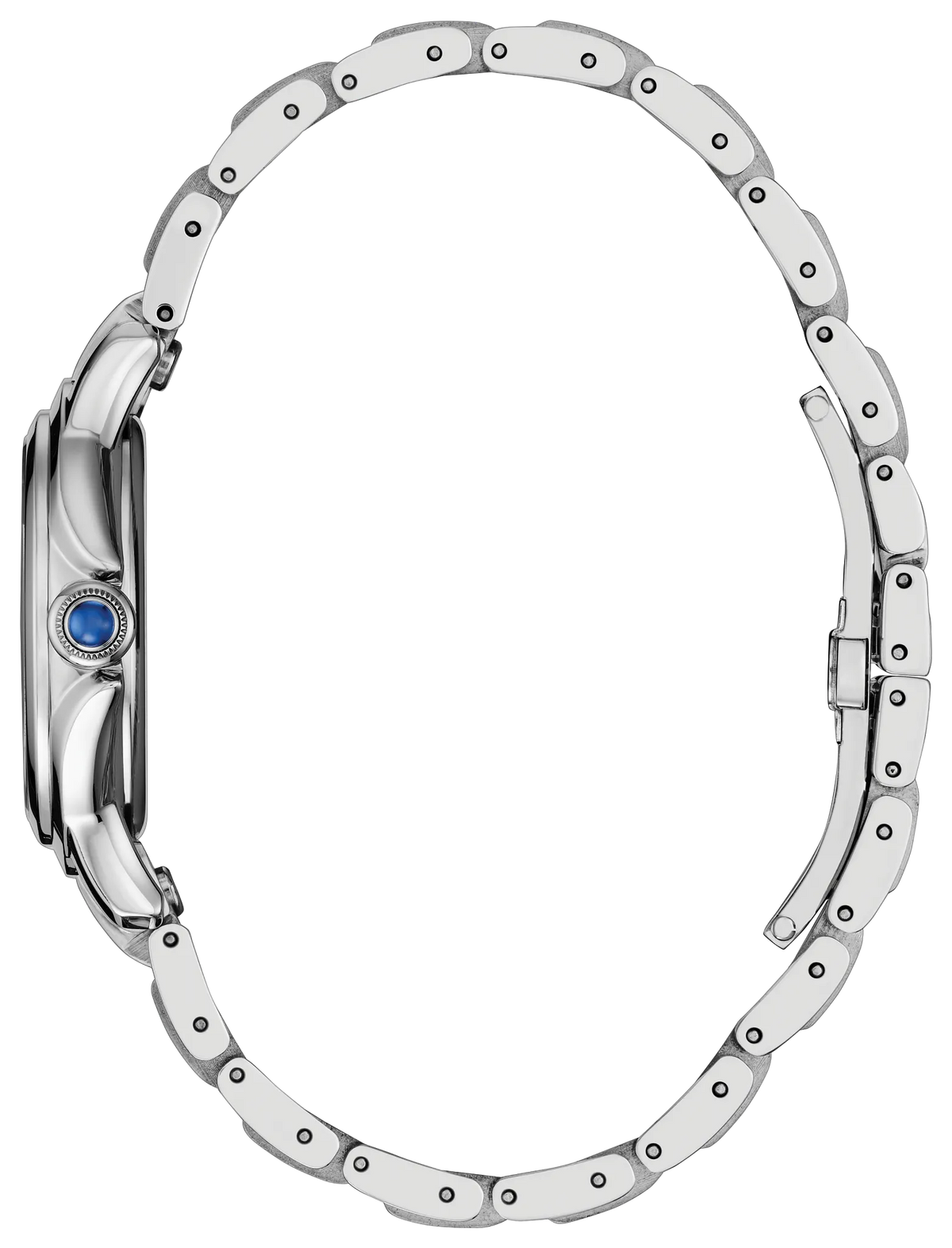 Citizen L Ceci EM1161-55L women's watch light blue dial silver stainless steel bracelet dial detail
