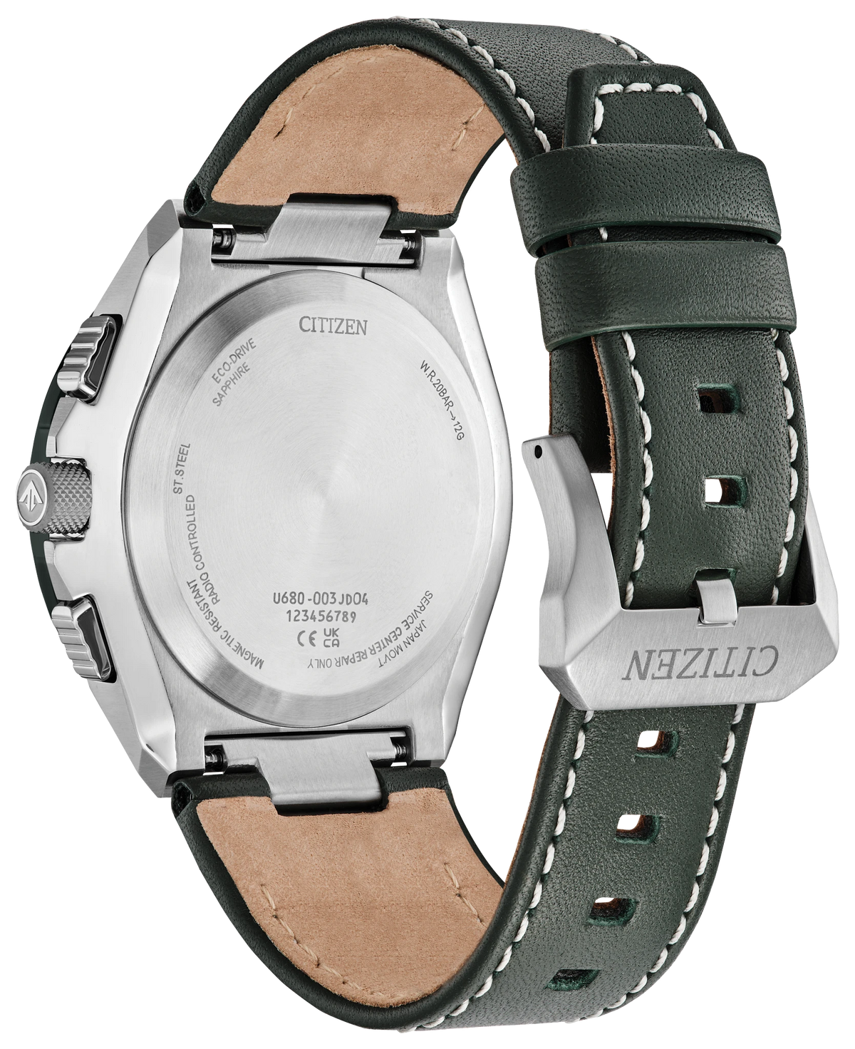 Citizen Promaster Skyhawk JY8147-01X green dial green leather lifestyle image