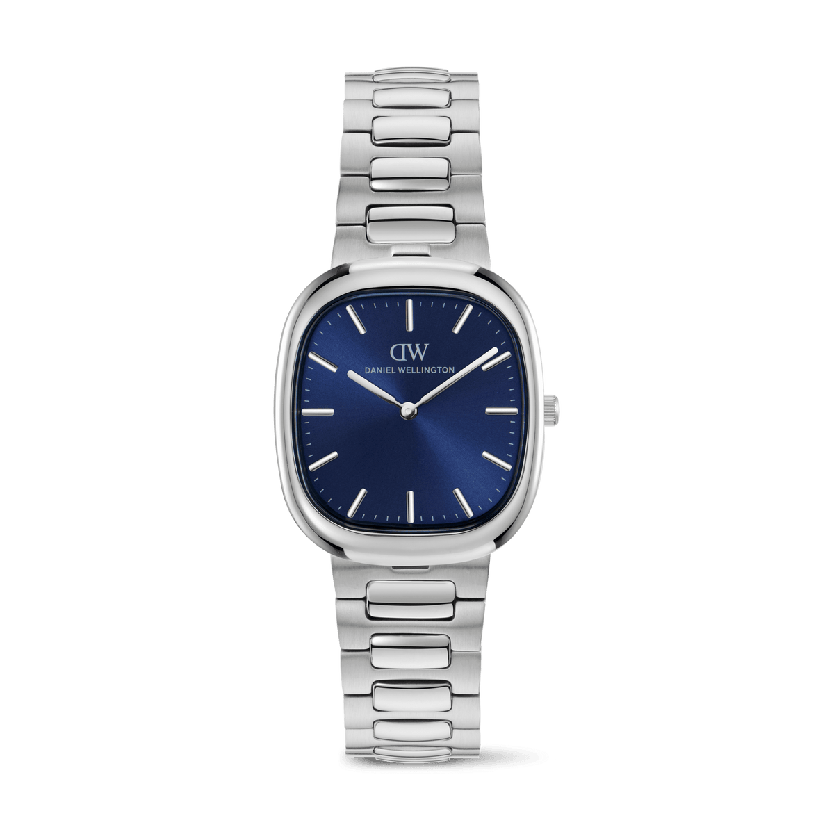 Daniel Wellington Cort H-Link Arctic Silver DW00100986 men's watch with blue sunray dial and silver link strap