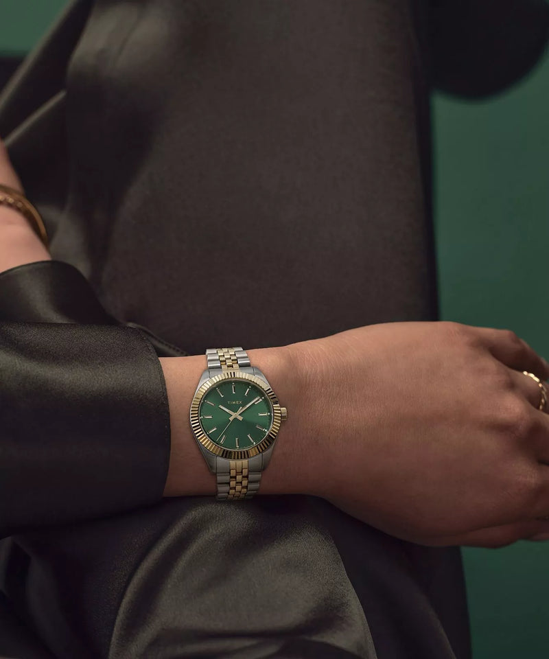 Timex Legacy 36mm Two-tone Case and Bracelet with Green Dial TW2W87400