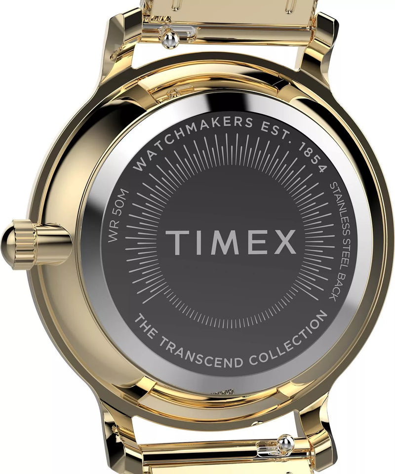 Timex Transcend 31 毫米金色表壳和表链搭配绿色表盘 TW2W87300