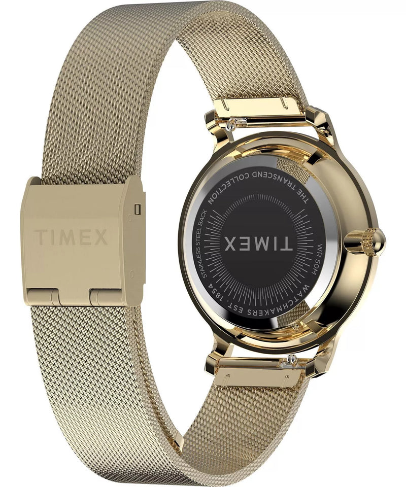 Timex Transcend 31 毫米金色表壳和表链搭配绿色表盘 TW2W87300