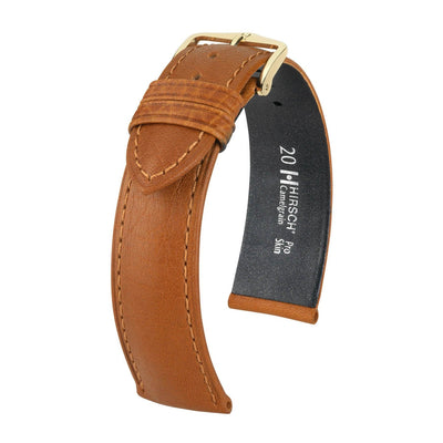 Hirsch Camelgrain Honey No Allergy Leather Watch Band