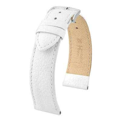 Hirsch Kansas White Buffalo Embossed Calf Leather Watch Band