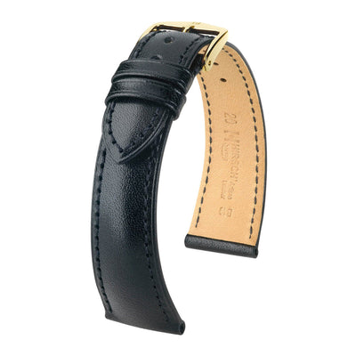 Hirsch Siena Black Tuscan Leather Watch Band