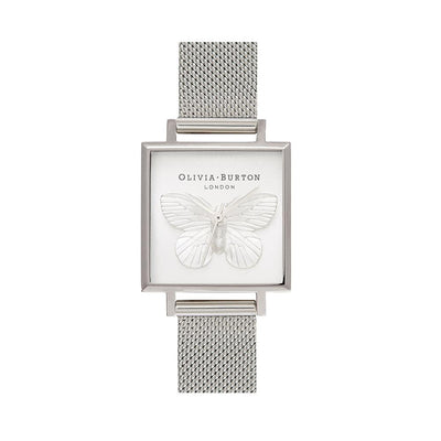 Olivia Burton 3D Butterfly Silver Watch - Silver