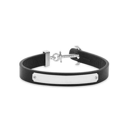 Paul Hewitt Signum Female Engraveable Silver / Black Bracelet - M