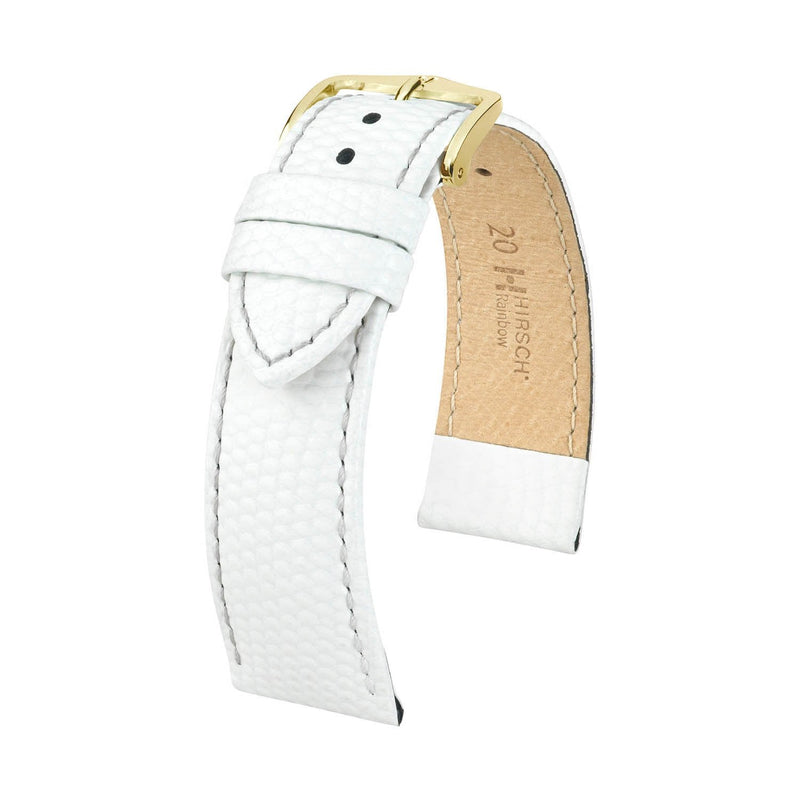 Hirsch Rainbow White Lizard Embossed Watch Band