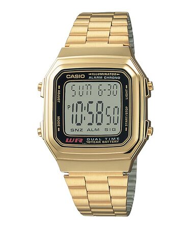 Casio Digital Stainless Steel Alarm Chrono Dual Time A178Wga-1A Mens Watch