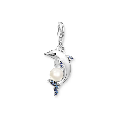 Thomas Sabo Charm 吊坠海豚配珍珠银