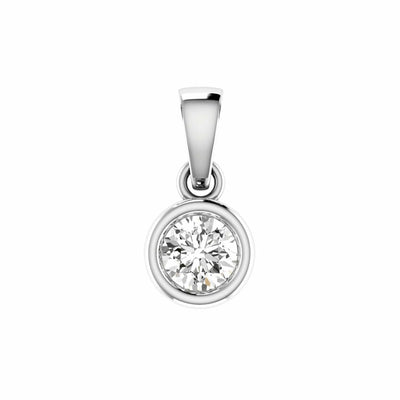 Diamond Solitaire Pendant With 0.25ct Diamonds In 18K White Gold