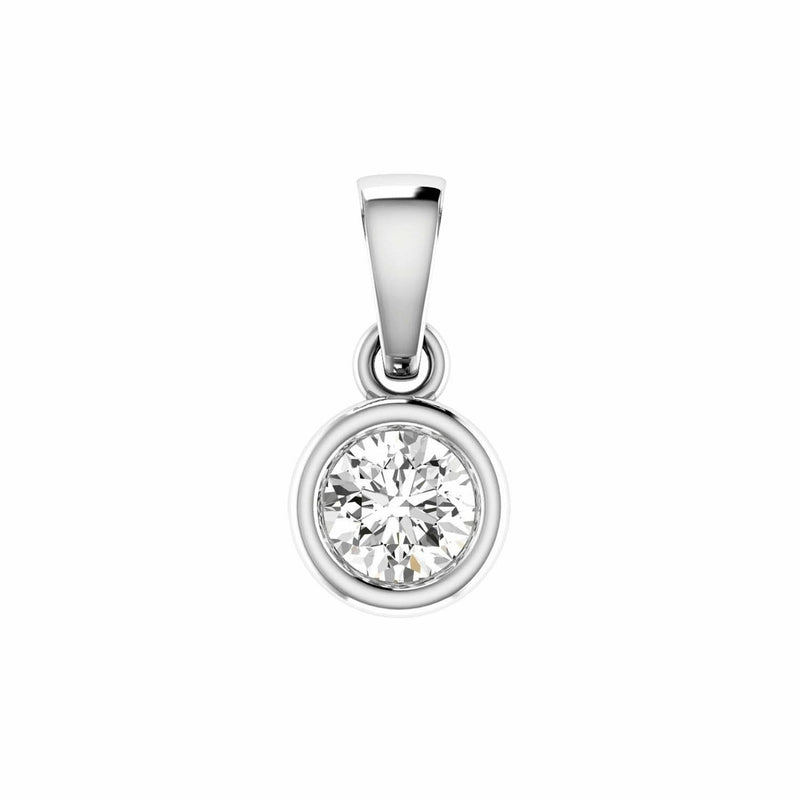 Diamond Solitaire Pendant With 0.25ct Diamonds In 18K White Gold