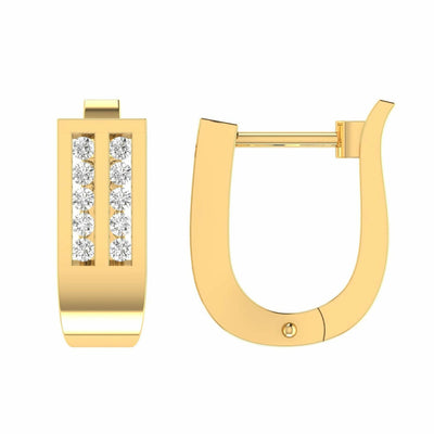 Diamond Huggie Earrings With 0.33ct Diamonds In 9K Yellow Gold