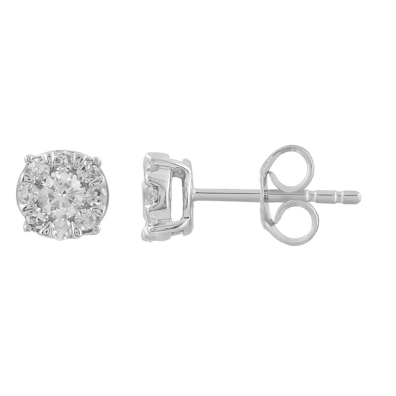 Stud Earrings with 0.25ct Diamonds in 9K Yellow Gold