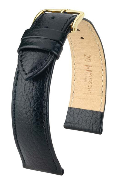 Hirsch Kansas M Durable Black Leather Band