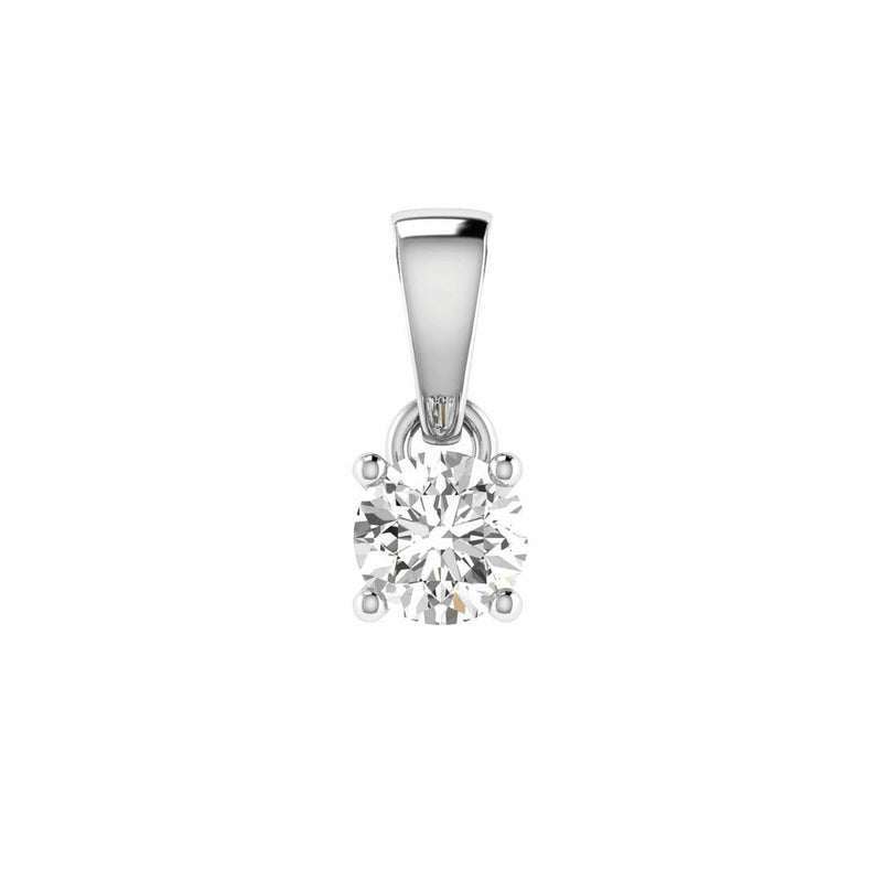 Diamond Solitaire Pendant With 0.30ct Diamonds In 18K White Gold