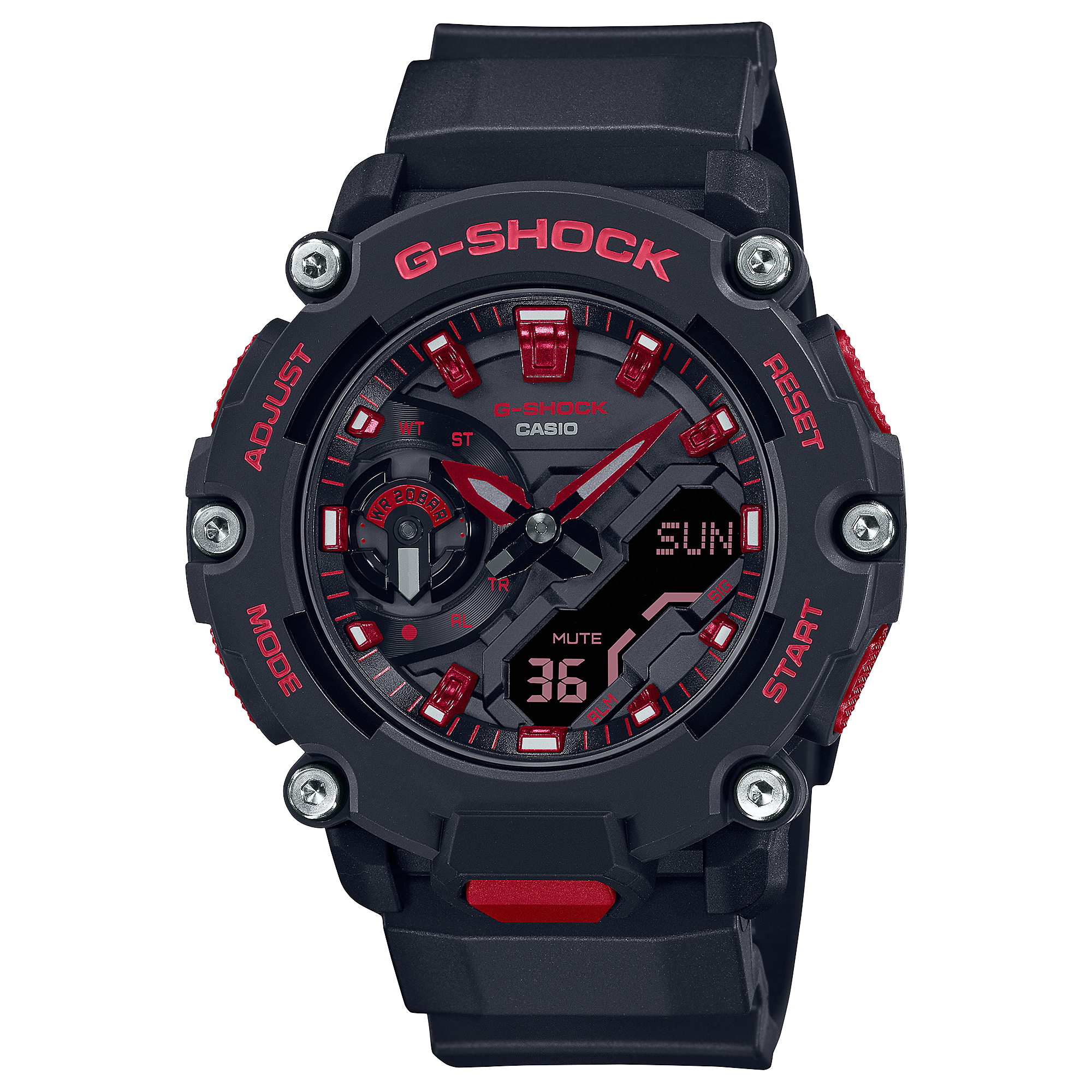 G-Shock Ignite Red Line Black Resin Band Watch GA2200BNR-1A