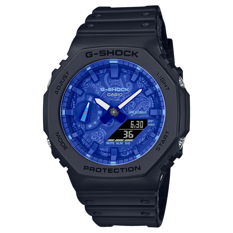 G-Shock 数字模拟黑色树脂表带手表 GA2100BP-1A