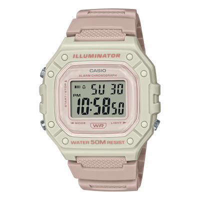 Casio Digital Pale Pink Resin Band Watch W218HC-4A2