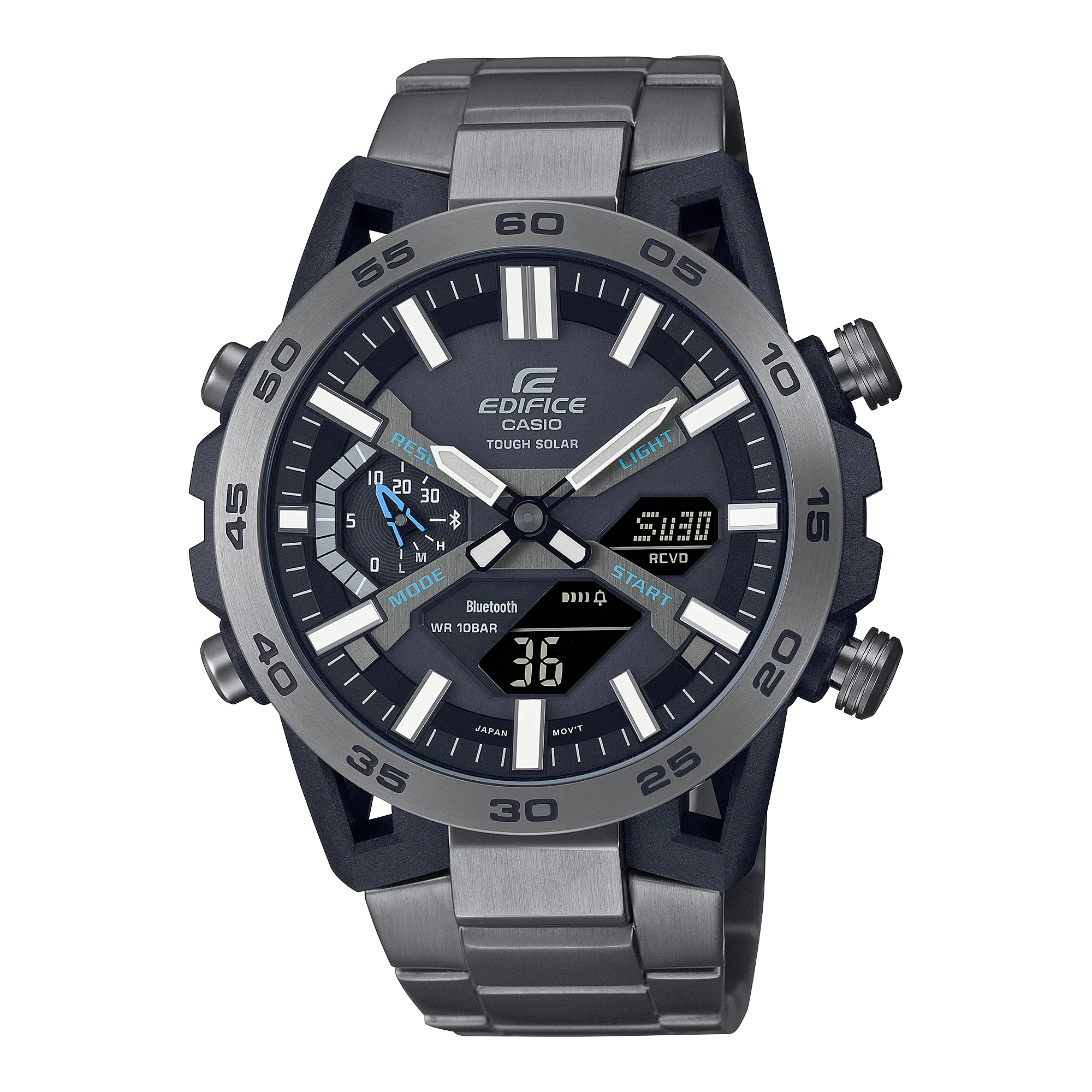 Casio Edifice Black Stainless Steel Band Watch ECB2000DC-1A