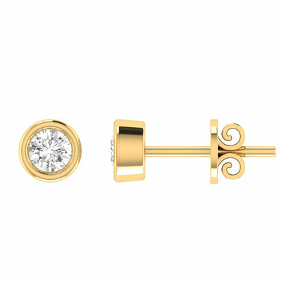 Diamond Stud Earrings with 0.10ct Diamonds in 9K Yellow Gold