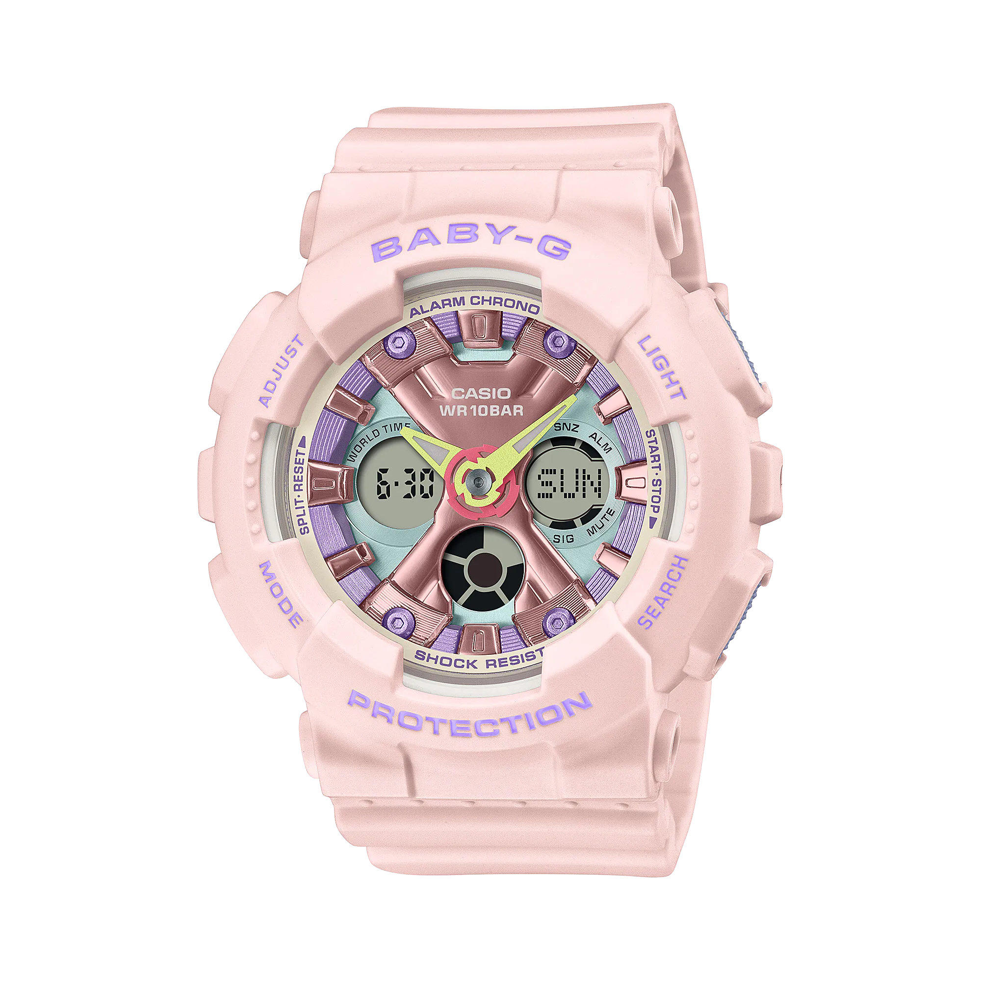 Baby-G Digital Analog Pink Resin Band Watch BA130PM-4A