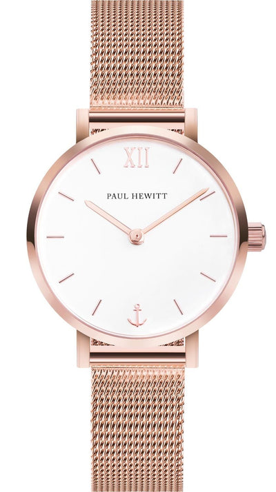 Paul Hewitt Modest White Sand RG Mesh Watch