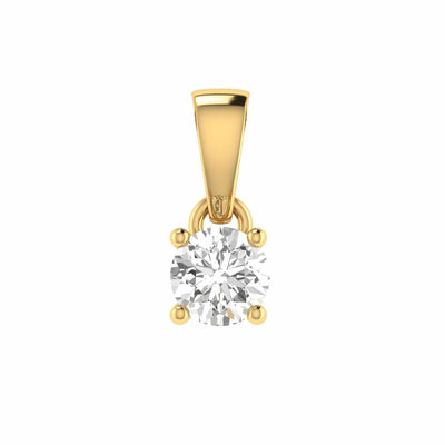 Diamond Solitaire Pendant With 0.14ct Diamonds In 9K Yellow Gold