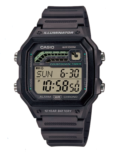 Casio Black Resin Band Watch WS1600H-8A