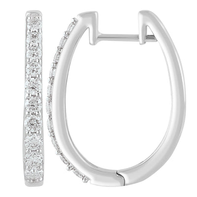 Huggies Earrings with 0.75CT Diamonds IN 9K