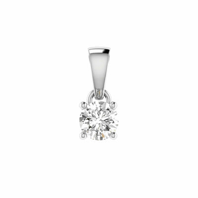 Diamond Solitaire Pendant With 0.25ct Diamonds In 18K White Gold