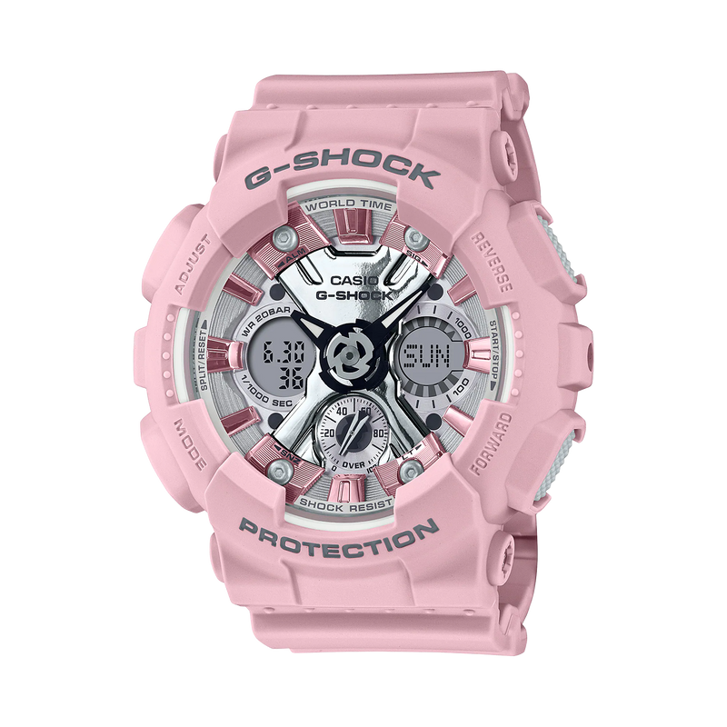 G-Shock Neo 粉色树脂表带手表 GMAS120NP-4A