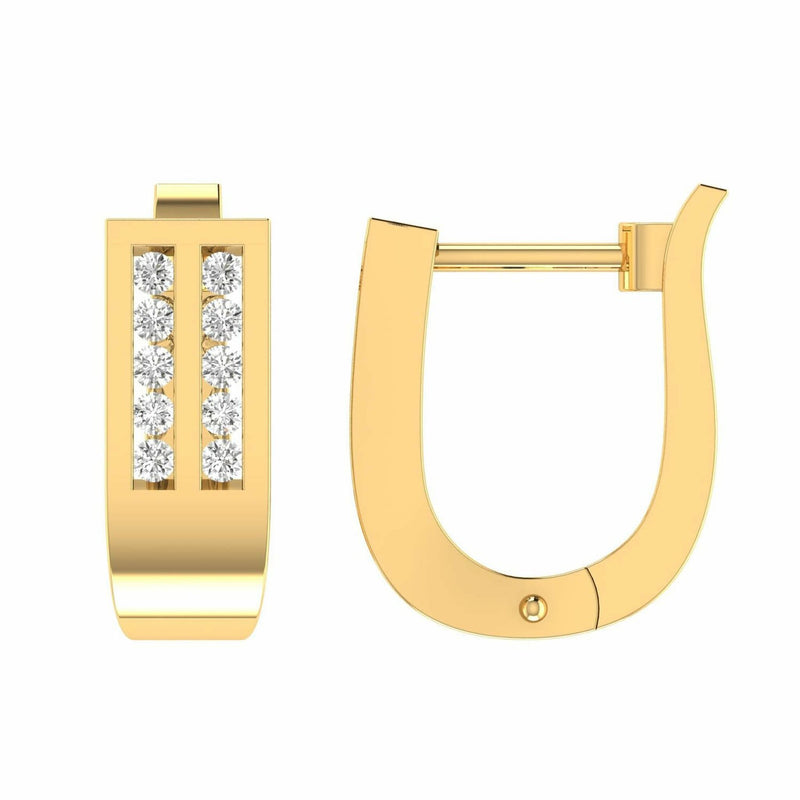 Diamond Huggie Earrings With 0.25ct Diamonds In 9K Yellow Gold