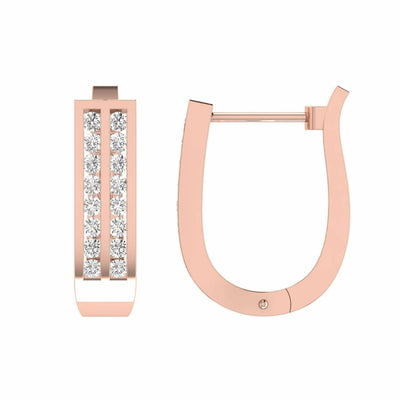 Diamond Huggie Earrings With 0.50ct Diamonds In 9K Rose Gold