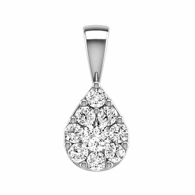 Teardrop Diamond Pendant With 0.75ct Diamonds In 9K White Gold