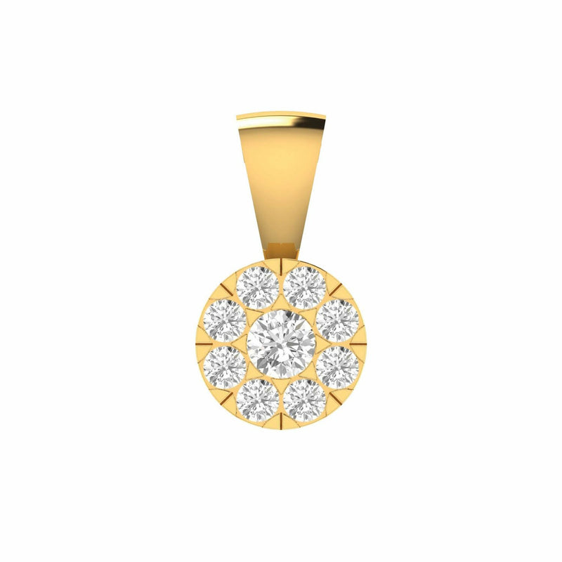 Cluster Diamond Pendant With 1.00ct Diamonds In 9K Yellow Gold