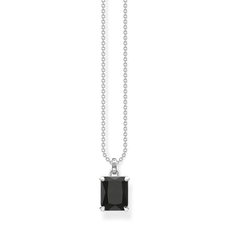 Thomas Sabo Black Stone Silver Necklace