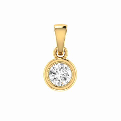 Diamond Solitaire Pendant With 0.20ct Diamonds In 9K Yellow Gold