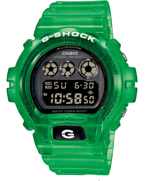 G-Shock 透明绿色树脂表带手表 DW6900JT-3D