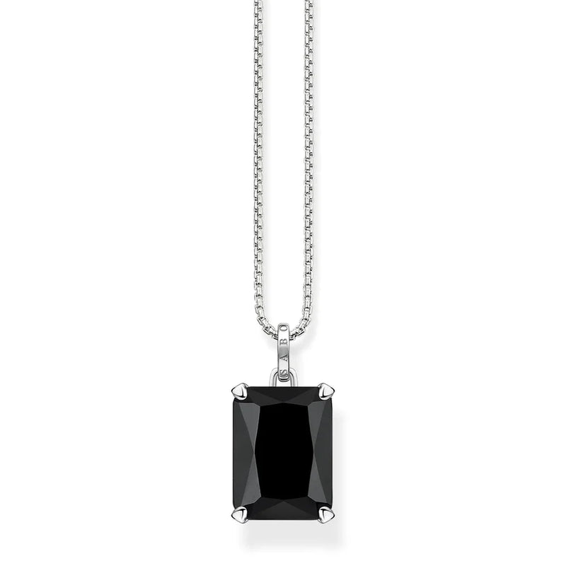 Thomas Sabo Black Stone Silver Necklace