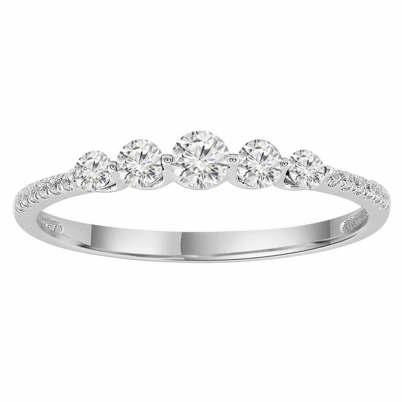 Ring With 0.33ct Diamonds In 9K White Gold