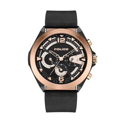 Police watch 2024 black leather strap