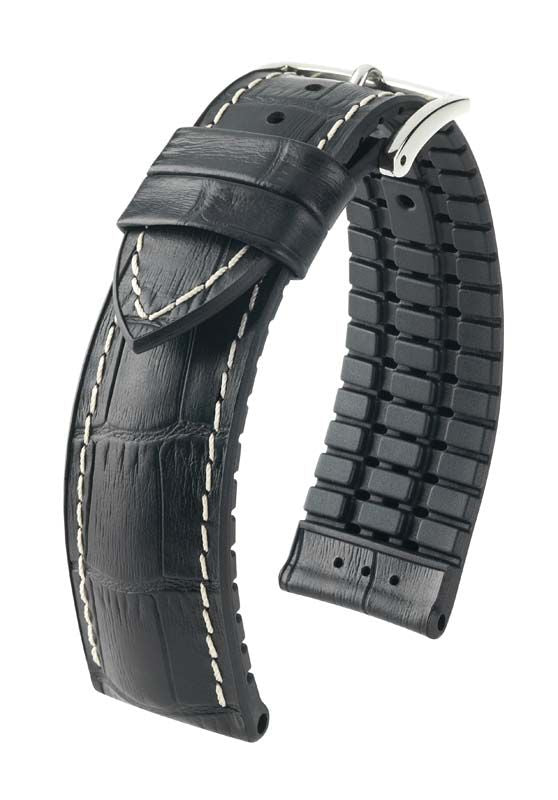 Hirsch George L Natural Black Leather Band