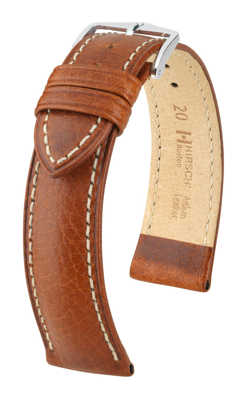 Hirsch Boston Large Brown Silver Buckle Band