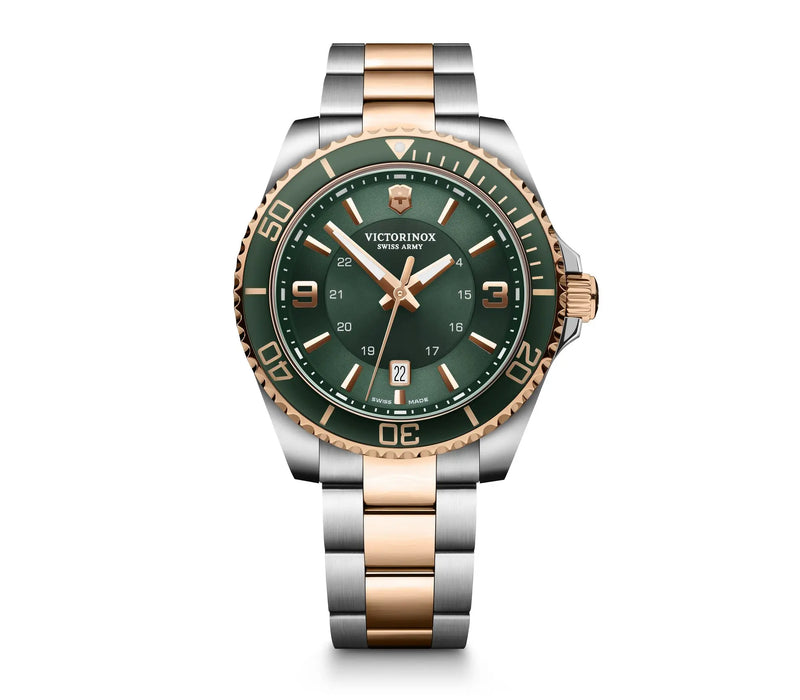 Victorinox silver tone green dial watch sale