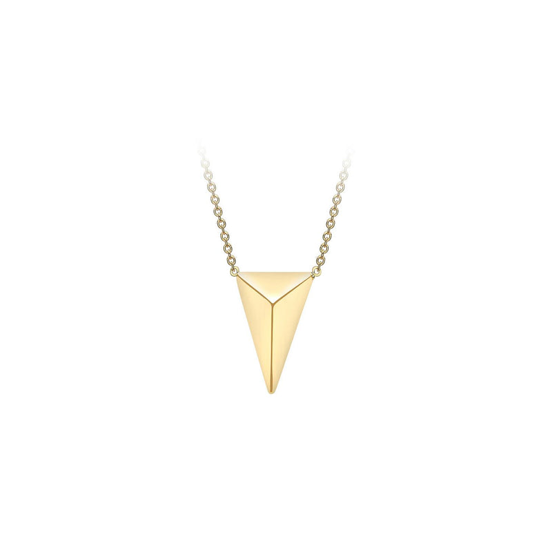 9K Yellow Gold Solid Pyramid Adjustable Necklace 41cm+2cm