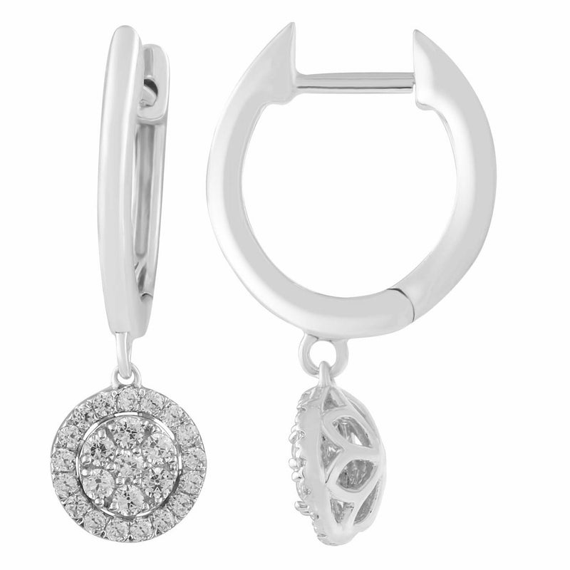 Diamond Fashion Earrings With 0.33ct Diamonds In 9K White Gold