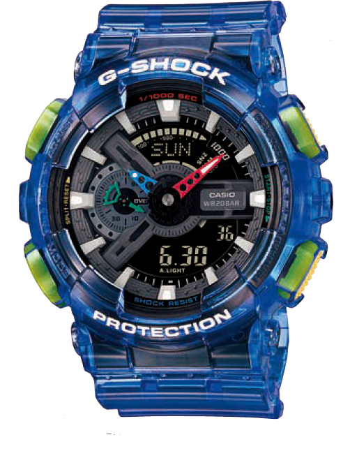 G-Shock Transparent Blue Resin Band Watch GA110JT-2A