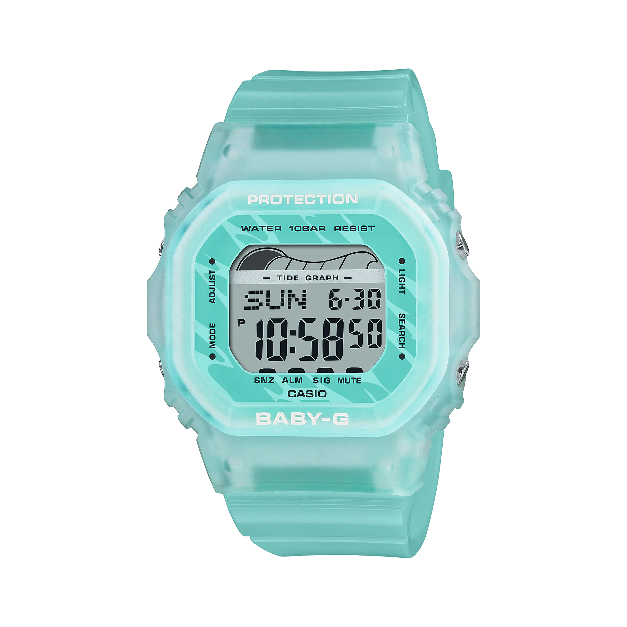 Baby-G Glide Digital Blue Green Resin Band Watch BLX565S-2D
