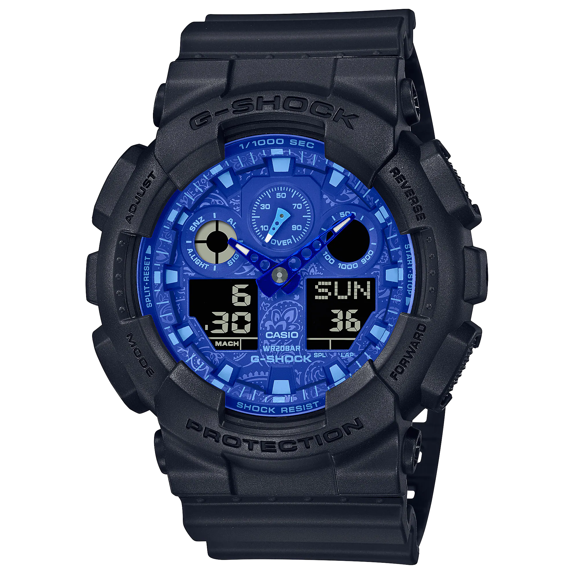 G-Shock Analog Digital Black Resin Band Watch GA100BP-1A